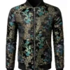 WWE SummerSlam 2026 Minnesota Nick Aldis Black Floral Embroidered Satin Bomber Jacket