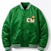 WWE SummerSlam CM Punk Green Minnesota North Stars Satin Bomber Jacket