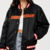 WWE SummerSlam Minnesota 2026 Mens Mitchell And Ness Black Satin Varsity Jacket