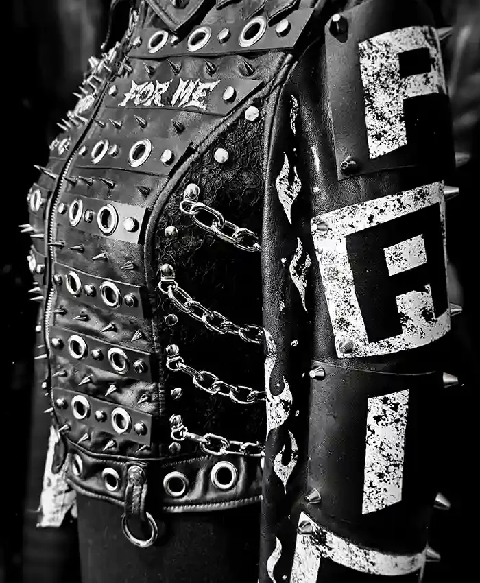 WWE SummerSlam Minnesota Paige Saraya Bevis Black Leather Studded Jacket