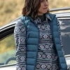 Wendy Moniz TV Series Yellowstone Lynelle Perry Blue Women Quilted Parachute Puffer Vest