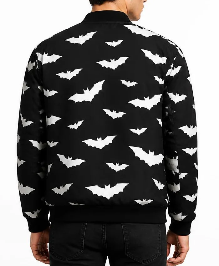 White Bats Black Bomber Jacket Men