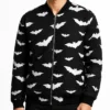 White Bats Black Bomber Jacket Mens