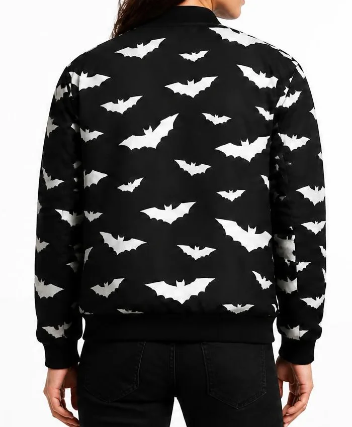 White Bats Black Bomber Jacket Women