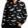 White Bats Black Bomber Jacket Womens