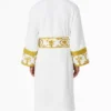 White Versace Robe Gold Belt Men