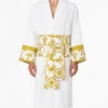 White Versace Robe Gold Belt Mens