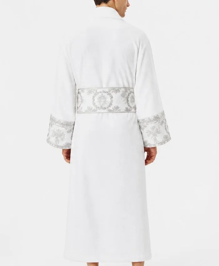 White Versace Robe White Belt Men