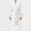 White Versace Robe White Belt Womens