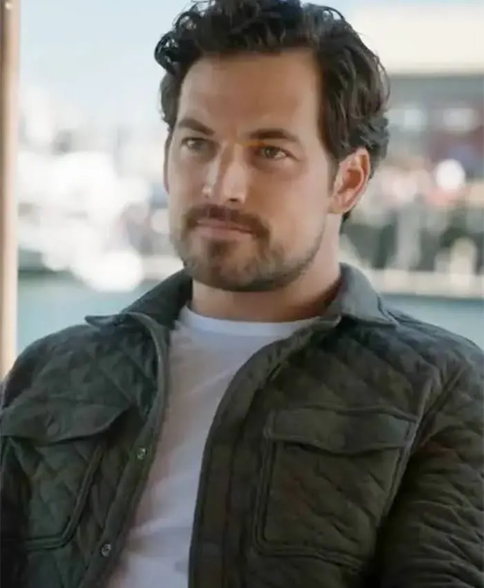 Wild Cards 2024 Giacomo Gianniotti Green Quilted Jacket