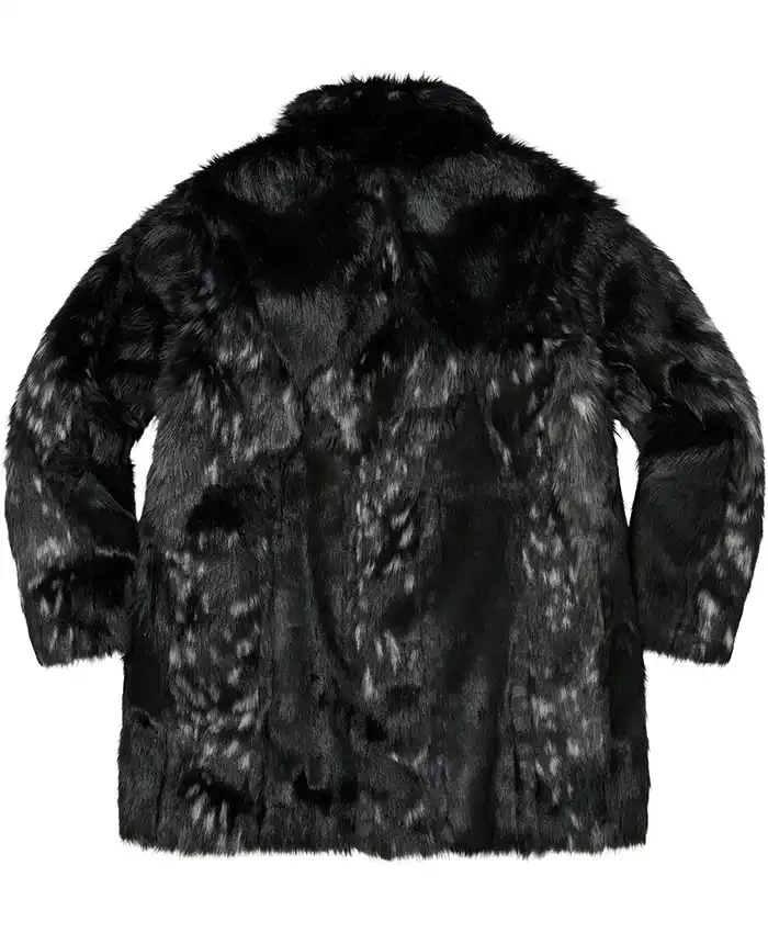 Winter Fall 2026 Supreme PU Fur Windstopper Black Overcoat