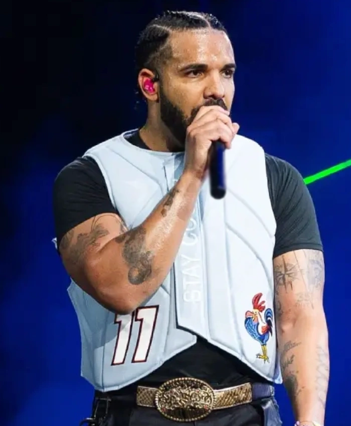 Shop Wireless Festival Drake Stay Cocky Padded Light Blue Vest