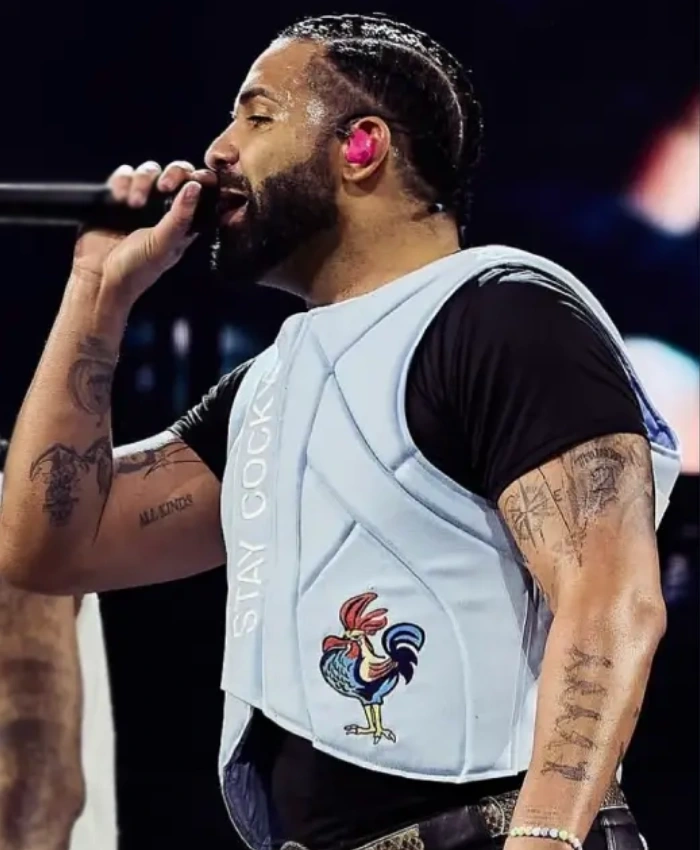 Wireless Festival Drake Stay Cocky Padded Light Blue Vest
