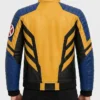 Wolverine Logan Yellow and Blue Biker Moto Cosplay Leather Jacket Sale