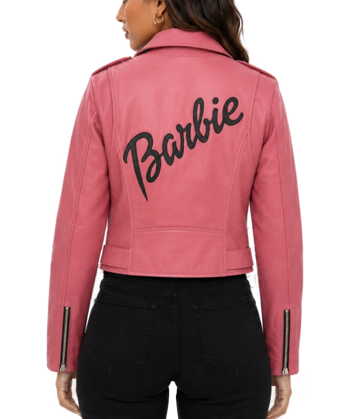 Womens Barbie Doll Pink Leather Jacket