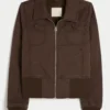 Womens Hollister Twill Zip Up Jacket On Sale