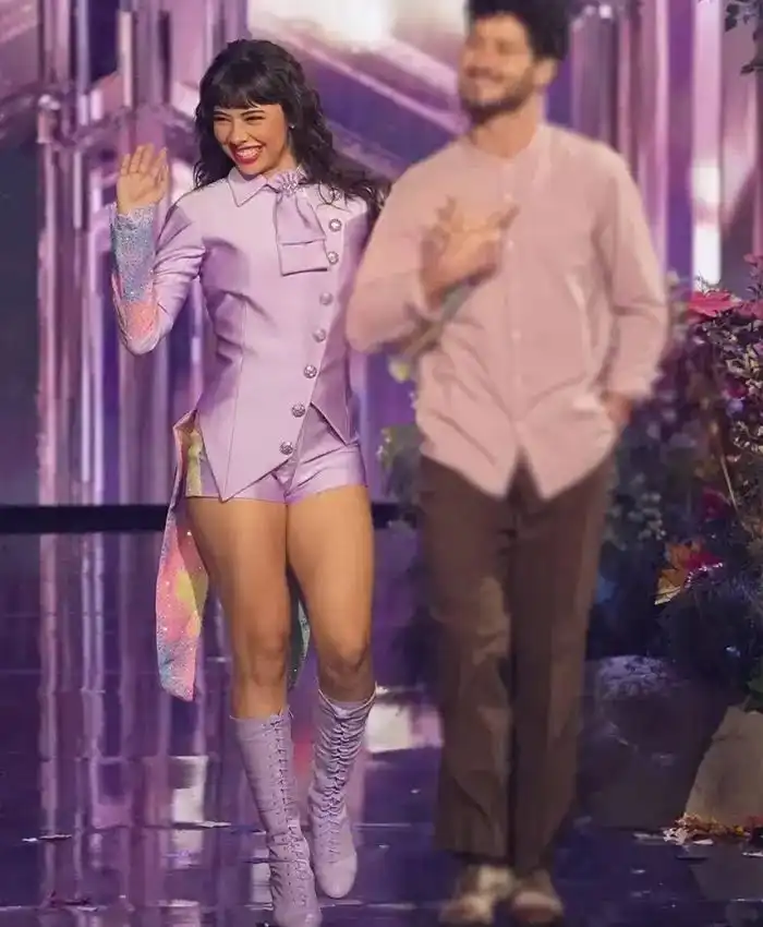 Xochitl Gomez Dancing With The Stars Purple Coat