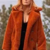 Yellowstone Beth Dutton Orange Shearling Fur Coat