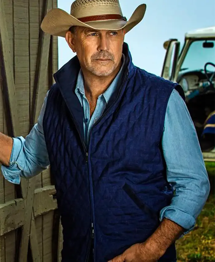 Yellowstone John Dutton Quilted Blue Vest