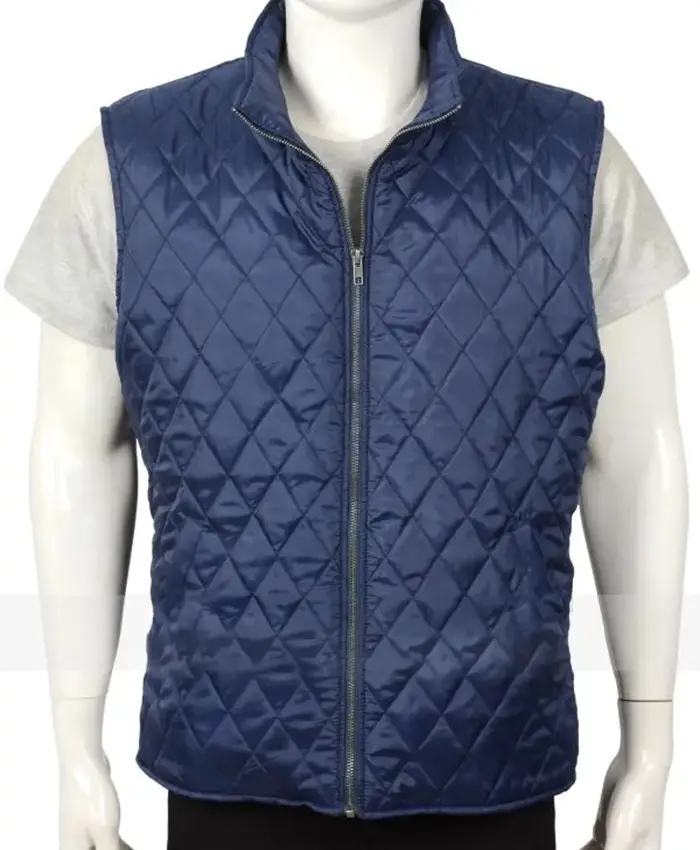 Yellowstone John Dutton Quilted Blue Vest Front
