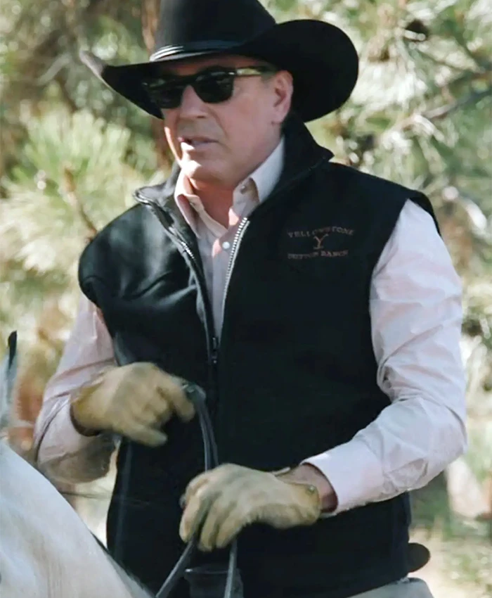 Yellowstone John Dutton Wool Black Vest For Sale