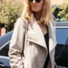 Yellowstone Kelly Reilly Off White Wool Blend Coat