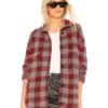 Yellowstone Kelly Reilly Red And Grey Plaid Wool Coat