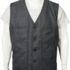 Yellowstone Kevin Costner Grey Wool Blend Vest