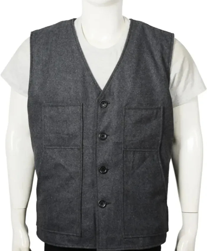 Yellowstone Kevin Costner Grey Wool Blend Vest