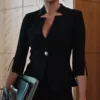 Yellowstone S04 Beth Dutton Black Inverted Notch Neck Jacket