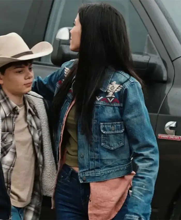 Yellowstone Season 05 Kelsey Asbille Blue Denim Trucker Jacket