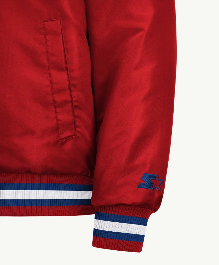 2026 Buffalo Bills Courtside Full Snap Starter Varsity Red Bomber Jacket