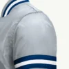 2026 Indianapolis Colts Courtside Full Snap Starter Satin Varsity Grey Bomber Jacket 