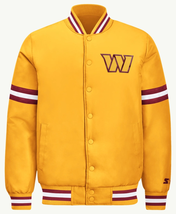 2026 Washington Commanders Courtside Full Snap Starter Satin Varsity Jacket