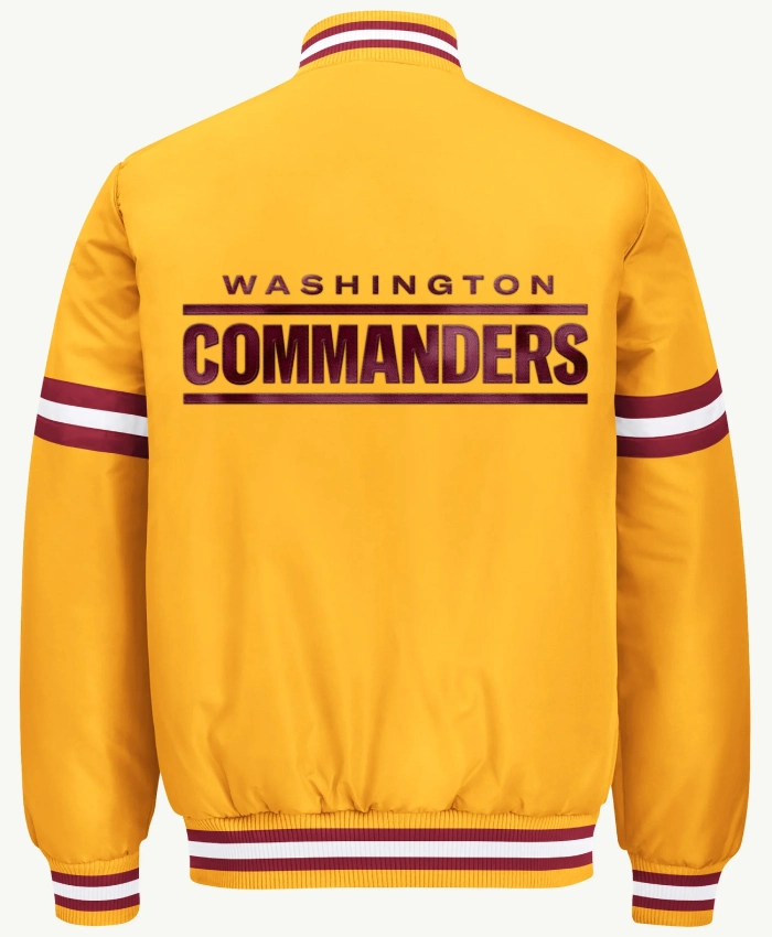 2026 Washington Commanders Courtside Full Snap Starter Satin Yellow Bomber Jacket