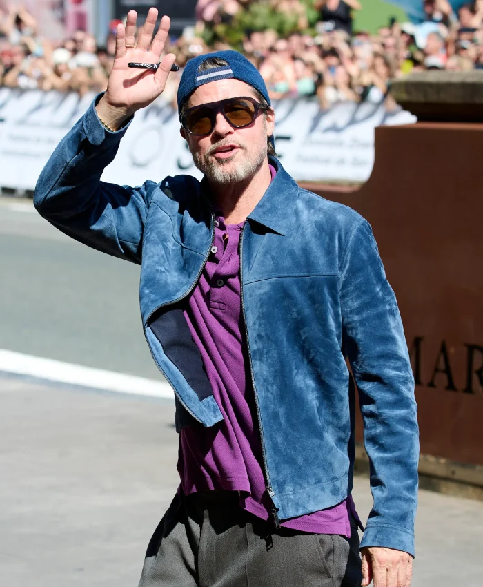 74th San Sebastian International Festival 2026 in San Sebastian Brad Pitt Blue Jacket