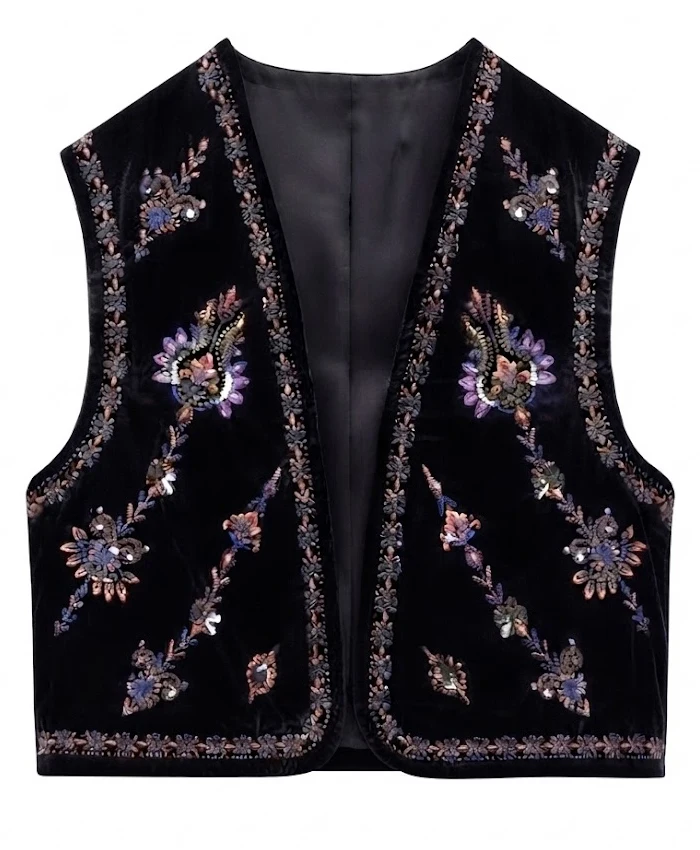 90 Day The Last Resort S03 Embroidered Velvet Vest - Image 2