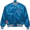 90s Retro Charlotte Hornets Embroidered Full Snap Bomber Varsity Satin Jacket Sale