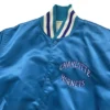 90s Retro Charlotte Hornets Embroidered Full Snap Varsity Satin Jacket
