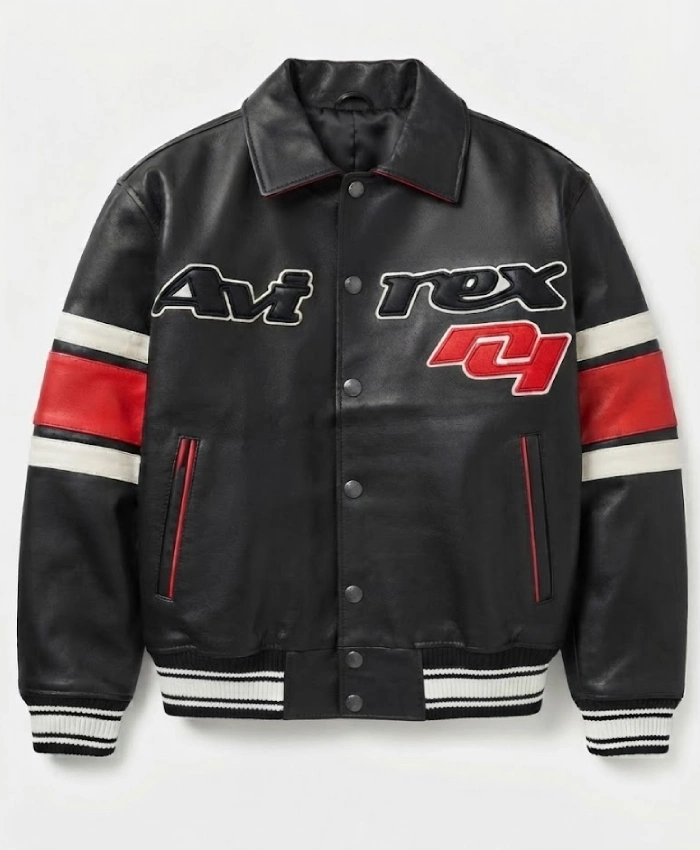 AVIREX Legend Leather Full Snap Black Jacket