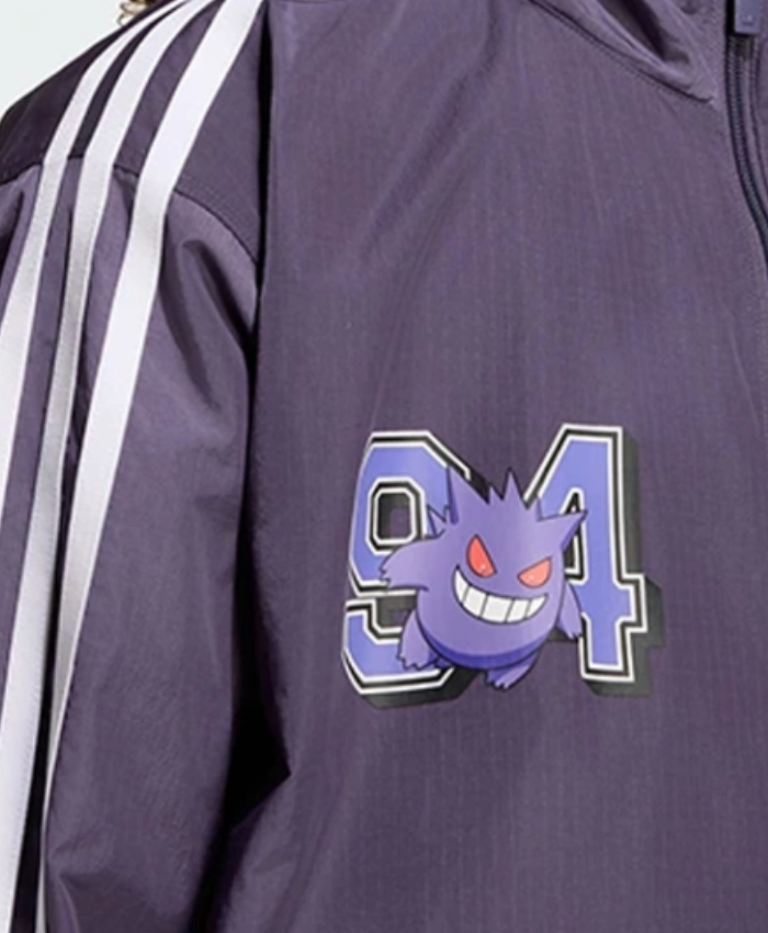 Adidas Pokemon Oversized Purple Windbreaker Jacket for Women