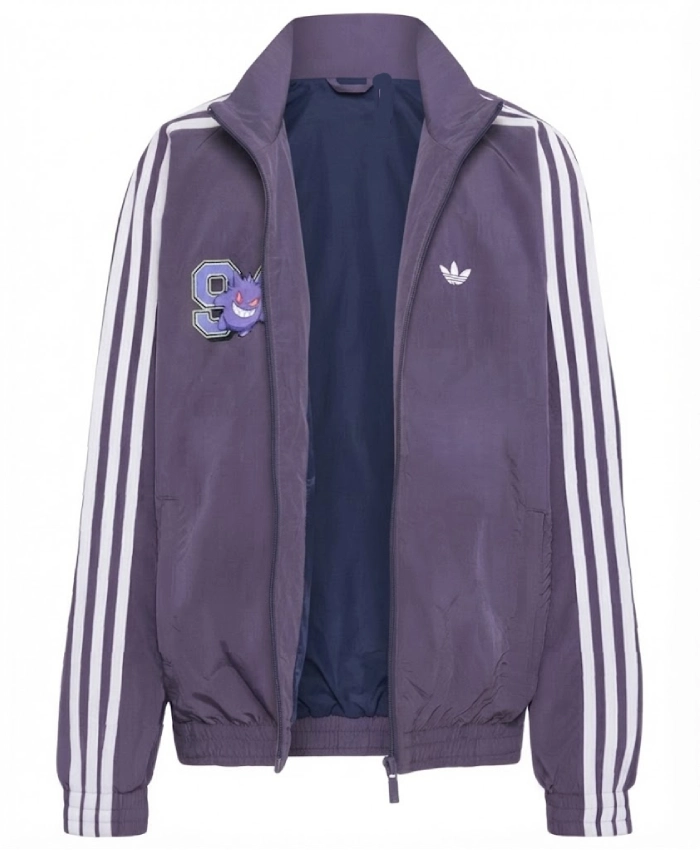 Adidas Pokemon Oversized Purple Zip Up Windbreaker Jacket