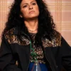Alia Shawkat The Wrong Girls 2026 Molly Leopard Print Cotton Jacket