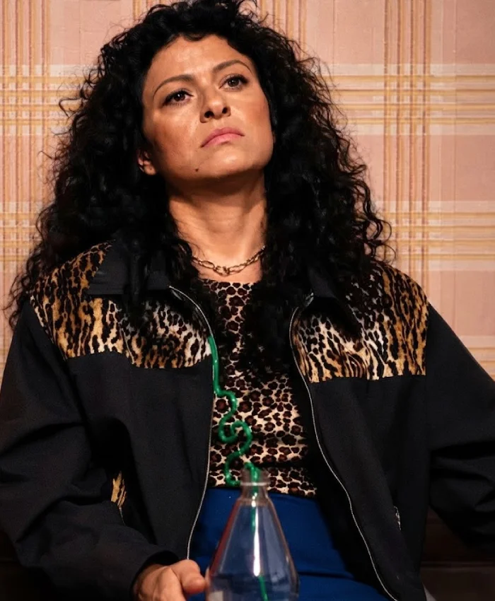 Alia Shawkat The Wrong Girls 2026 Molly Leopard Print Cotton Jacket