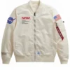 Alpha Industries NASA L2B Gen Off white Satin Bomber Jacket