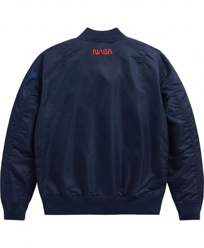 Alpha Industries NASA L2B Gen Satin Bomber Navy Jacket