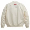 Alpha Industries NASA L2B Gen Satin Bomber Off White Jacket