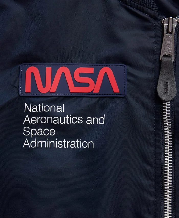 Alpha Industries NASA L2B Gen Satin Navy Bomber Jacket