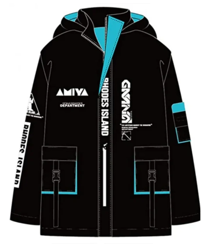 Amiya Arknights Black Jacket With Hood