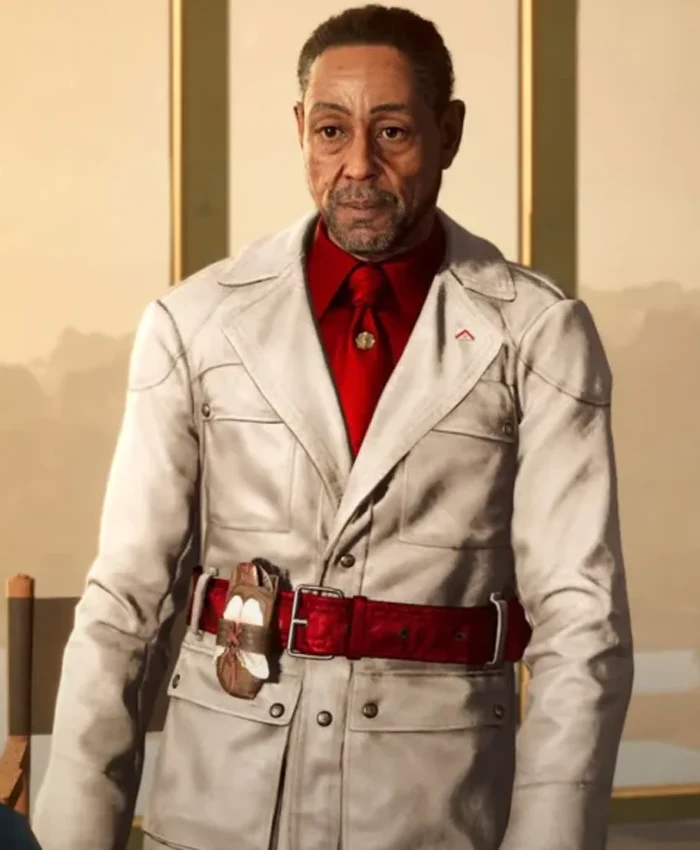 Anton Castillo Far Cry 6 White Leather Coat